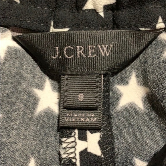 J. Crew Black/White Stars Print Pants. Size 8. - Picture 8 of 8